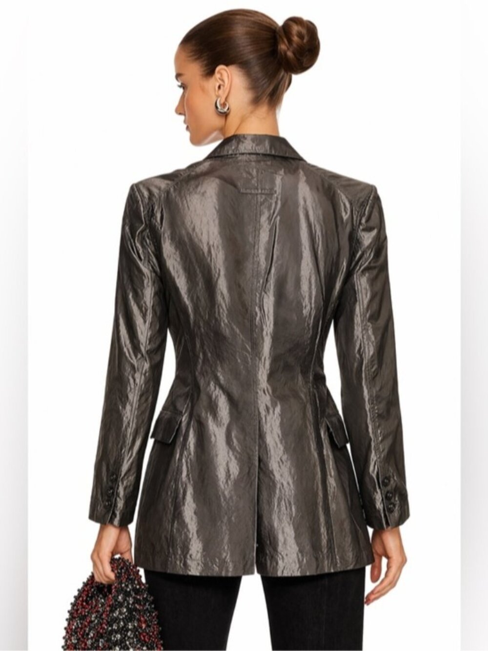 JEAN PAUL GAULTIER Femme metallic double breast sinch waist blazer dress jacket - Picture 2 of 12